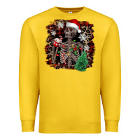 Lemon Skeleton with coffee cup Christmas Premium Sweatshirt - NancyCooperArtShop