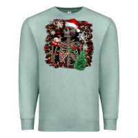 Seafoam Skeleton with coffee cup Christmas Premium Sweatshirt - NancyCooperArtShop