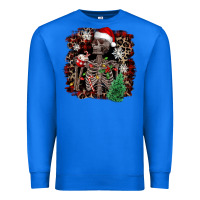 True Royal Skeleton with coffee cup Christmas Premium Sweatshirt - NancyCooperArtShop