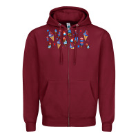 Burgundy usa ice cream and popsicles Zipper Hoodie - AdoDesignShop