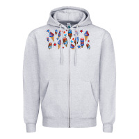 Heather Grey usa ice cream and popsicles Zipper Hoodie - AdoDesignShop
