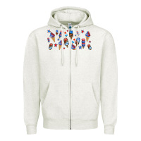 Oatmeal Heather usa ice cream and popsicles Zipper Hoodie - AdoDesignShop