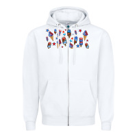 White usa ice cream and popsicles Zipper Hoodie - AdoDesignShop