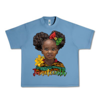 Pebble Blue juneteenth african girl Urban Heavy Tee - BarkalooDesign