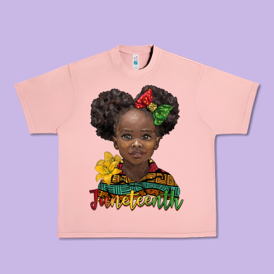 Juneteenth African Girl Urban Heavy Tee Designed By Barkaloodesign