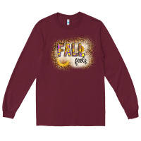 Burgundy fall feels Long Sleeve Tee - CowhideDigitalArt