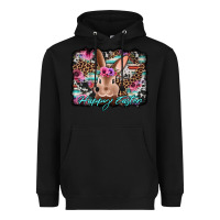Black happy easter bunny western background Heavyweight Hoodie - Jasminsmagicworld