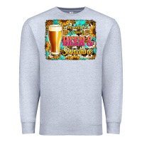 Heather Grey beer and sunshine Premium Sweatshirt - Jasminsmagicworld