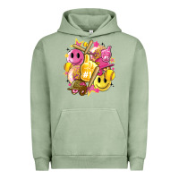 Pigment Oil Green retro softball Urban Hoodie - Artiststas