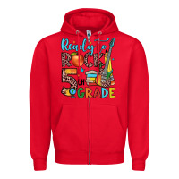 Red ready to rock 5th grade Zipper Hoodie - JahusDesignShop