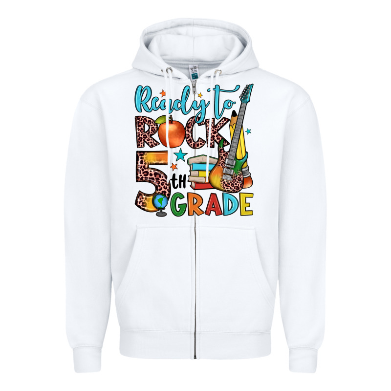 Ready To Rock 5th Grade Zipper Hoodie by JahusDesignShop | Teevron