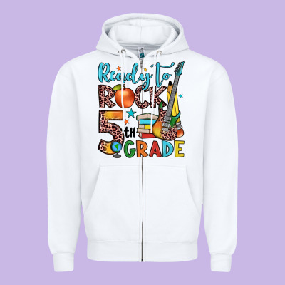 Ready To Rock 5th Grade Zipper Hoodie Designed By Jahusdesignshop