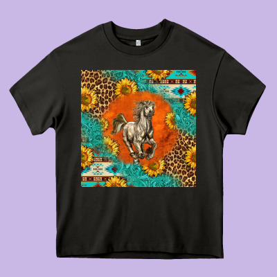 Western Percheron Horse Heavy Core Tee Designed By Lillyallendesigns