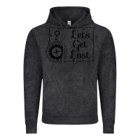 Vintage Black lets get lost Vintage Hoodie - Unal Design