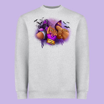 Heavyweight Sweatshirt Halloween sneaker and heel afro woman