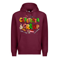 Burgundy Christmas cafeteria crew Premium Hoodie - MaliasSmallBusiness