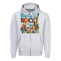 Heather Grey ready to rock 4th grade Zipper Hoodie - JahusDesignShop