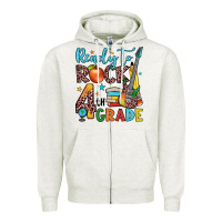 Oatmeal Heather ready to rock 4th grade Zipper Hoodie - JahusDesignShop