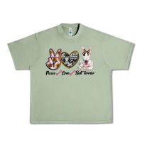 Oil Green peace love bull terrier Urban Heavy Tee - RanaPortraitStore