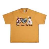 Peanut Butter peace love bull terrier Urban Heavy Tee - RanaPortraitStore