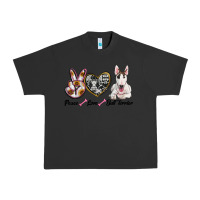 Pigment Black peace love bull terrier Urban Heavy Tee - RanaPortraitStore