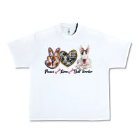 White peace love bull terrier Urban Heavy Tee - RanaPortraitStore