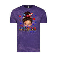 Cloud Purple all american mama messy bun Vintage Tee - texasbilliewilder