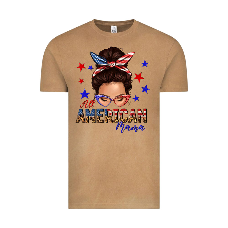 All American Mama Messy Bun Vintage Tee by texasbilliewilder | Teevron