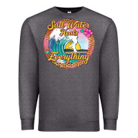 Charcoal Heather salt water heals everything Premium Sweatshirt - Jasminsmagicworld