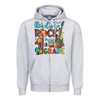Heather Grey ready to rock 1st grade Zipper Hoodie - JahusDesignShop