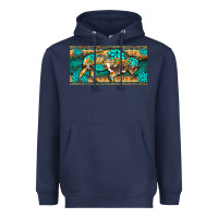 Navy western  bison wild soul turquoise's gemstones  license plate template Heavyweight Hoodie - BarkalooDesign