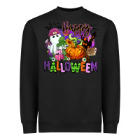 Black Happy Halloween Heavyweight Sweatshirt - RanaPortraitStore