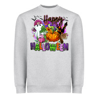 Heather Grey Happy Halloween Heavyweight Sweatshirt - RanaPortraitStore