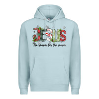 Blue Mist jesus the reason for the season Premium Hoodie - MaliasSmallBusiness