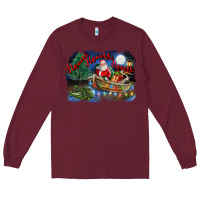 Burgundy heaux heaux heaux christmas louisiana swamp Long Sleeve Tee - FaDigitalArtStudio