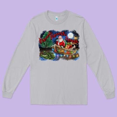 Heaux Heaux Heaux Christmas Louisiana Swamp Long Sleeve Tee Designed By Fadigitalartstudio