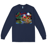 Navy heaux heaux heaux christmas louisiana swamp Long Sleeve Tee - FaDigitalArtStudio