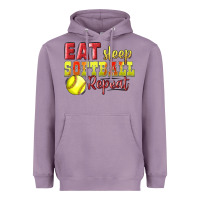 Lavender Eat Sleep Softball Repeat Heavyweight Hoodie - LillyAllenDesigns