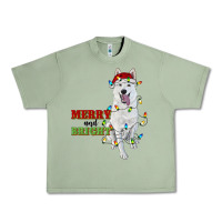 Oil Green merry and bright white shepherd Urban Heavy Tee - RanaPortraitStore