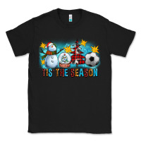 Black Tis The Season Christmas With Soccer Ball And Snowman Classic Tee - FaDigitalArtStudio