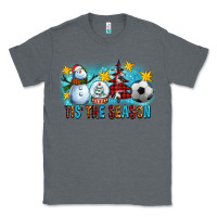 Charcoal Heather Tis The Season Christmas With Soccer Ball And Snowman Classic Tee - FaDigitalArtStudio