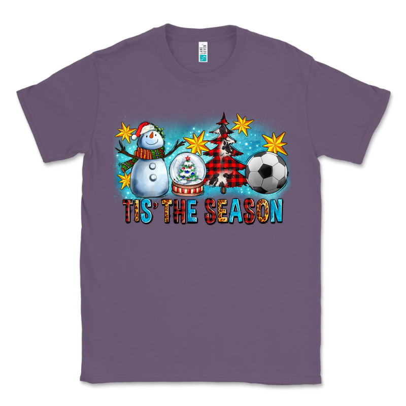 Tis The Season Christmas With Soccer Ball And Snowman Classic Tee by FaDigitalArtStudio | Teevron