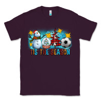 Plum Tis The Season Christmas With Soccer Ball And Snowman Classic Tee - FaDigitalArtStudio