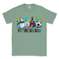 Sage Tis The Season Christmas With Soccer Ball And Snowman Classic Tee - FaDigitalArtStudio