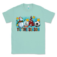 Seafoam Tis The Season Christmas With Soccer Ball And Snowman Classic Tee - FaDigitalArtStudio