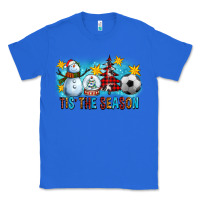True Royal Tis The Season Christmas With Soccer Ball And Snowman Classic Tee - FaDigitalArtStudio