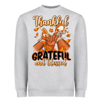 Heather Grey Thankful grateful and Blessed black baby girl Heavyweight Sweatshirt - RanaPortraitStore