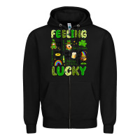 Black feeling lucky Zipper Hoodie - Artiststas
