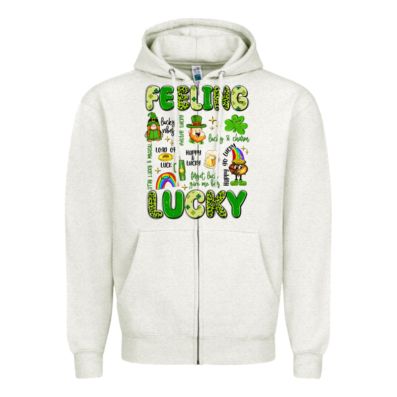 Feeling Lucky Zipper Hoodie by Artiststas | Teevron