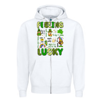 White feeling lucky Zipper Hoodie - Artiststas